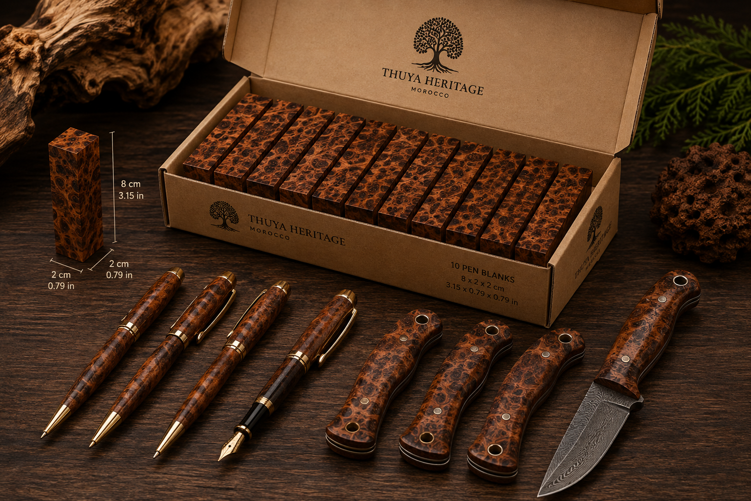 Moroccan Thuya Burl Pen Blanks