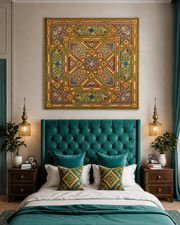 Hand-Painted Moroccan Wood Panel – Custom Berber Wall & Ceiling Art