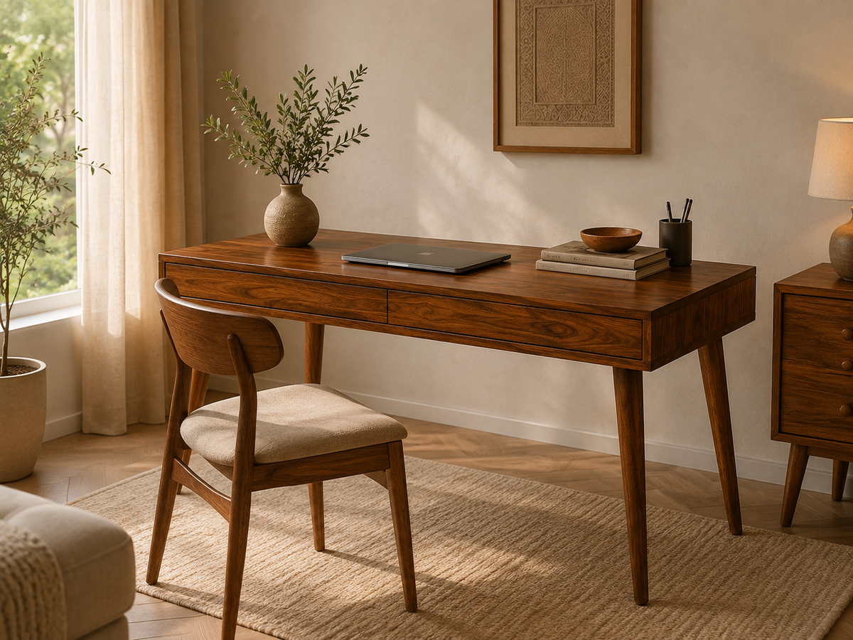 Handcrafted Moroccan Thuya Wood Writing Desk – Custom Made