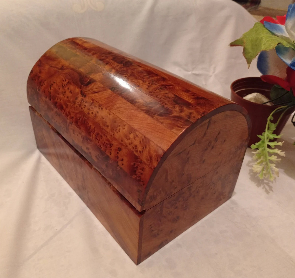 Handcrafted Moroccan Thuya Burl Arch Jewelry Box