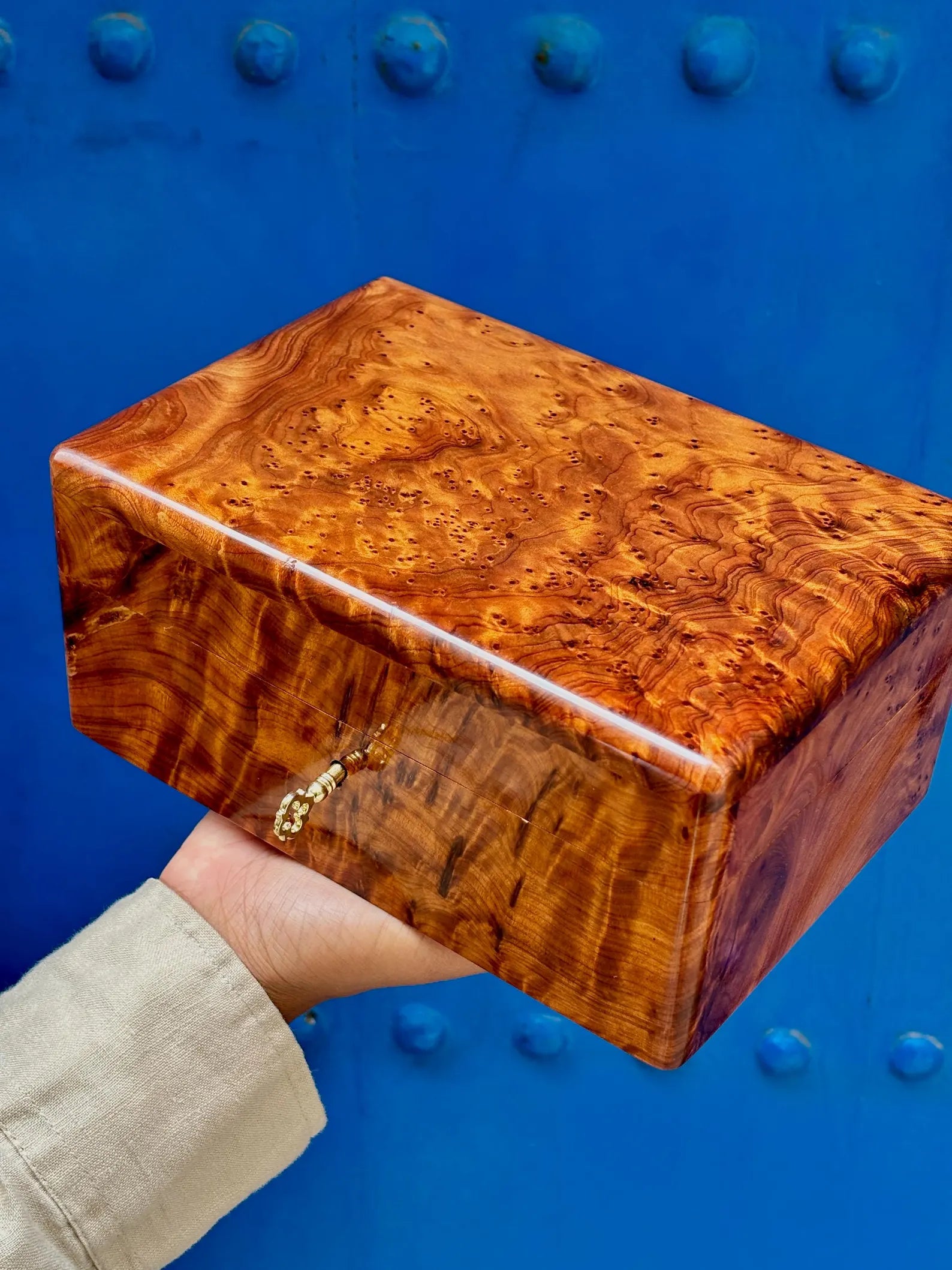 One-of-One Solid Thuya Burl Jewelry & Valet Box