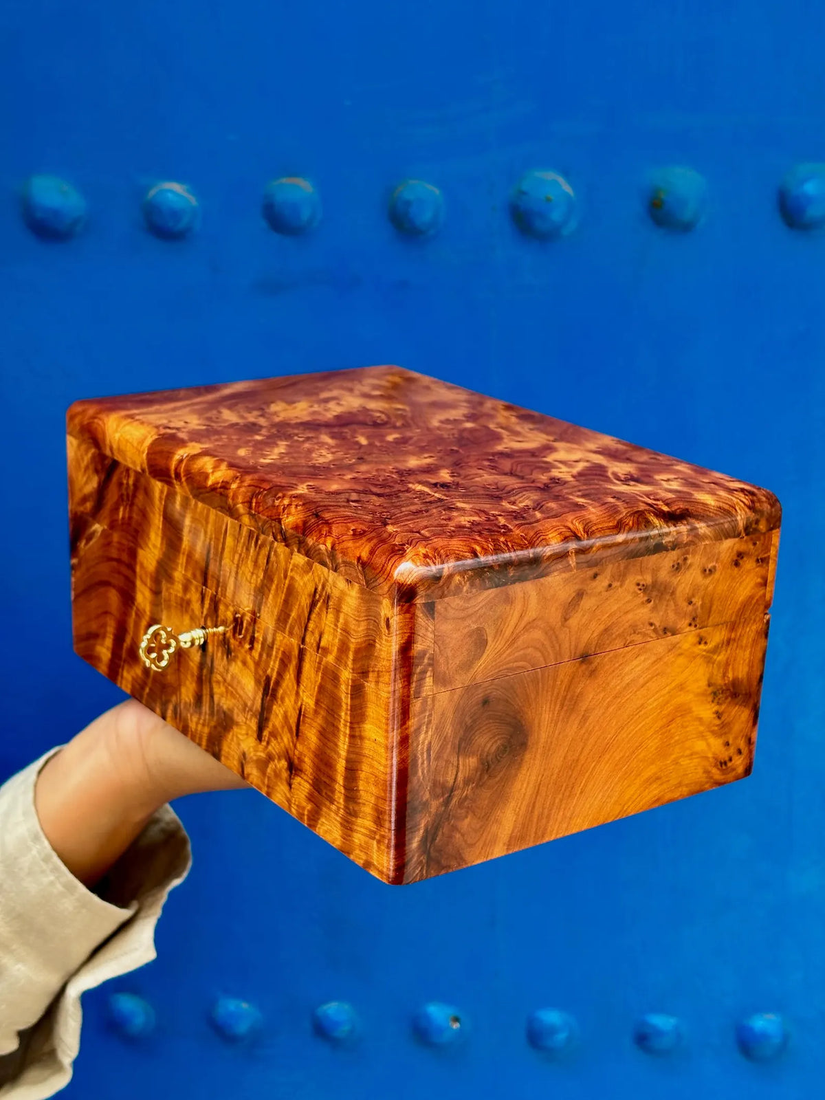 One-of-One Solid Thuya Burl Jewelry & Valet Box