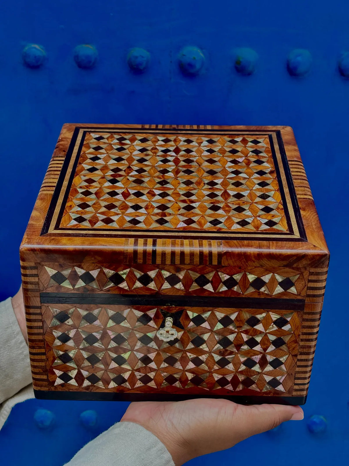 One-of-One Thuya Burl & Mother-of-Pearl Marquetry Jewelry Box