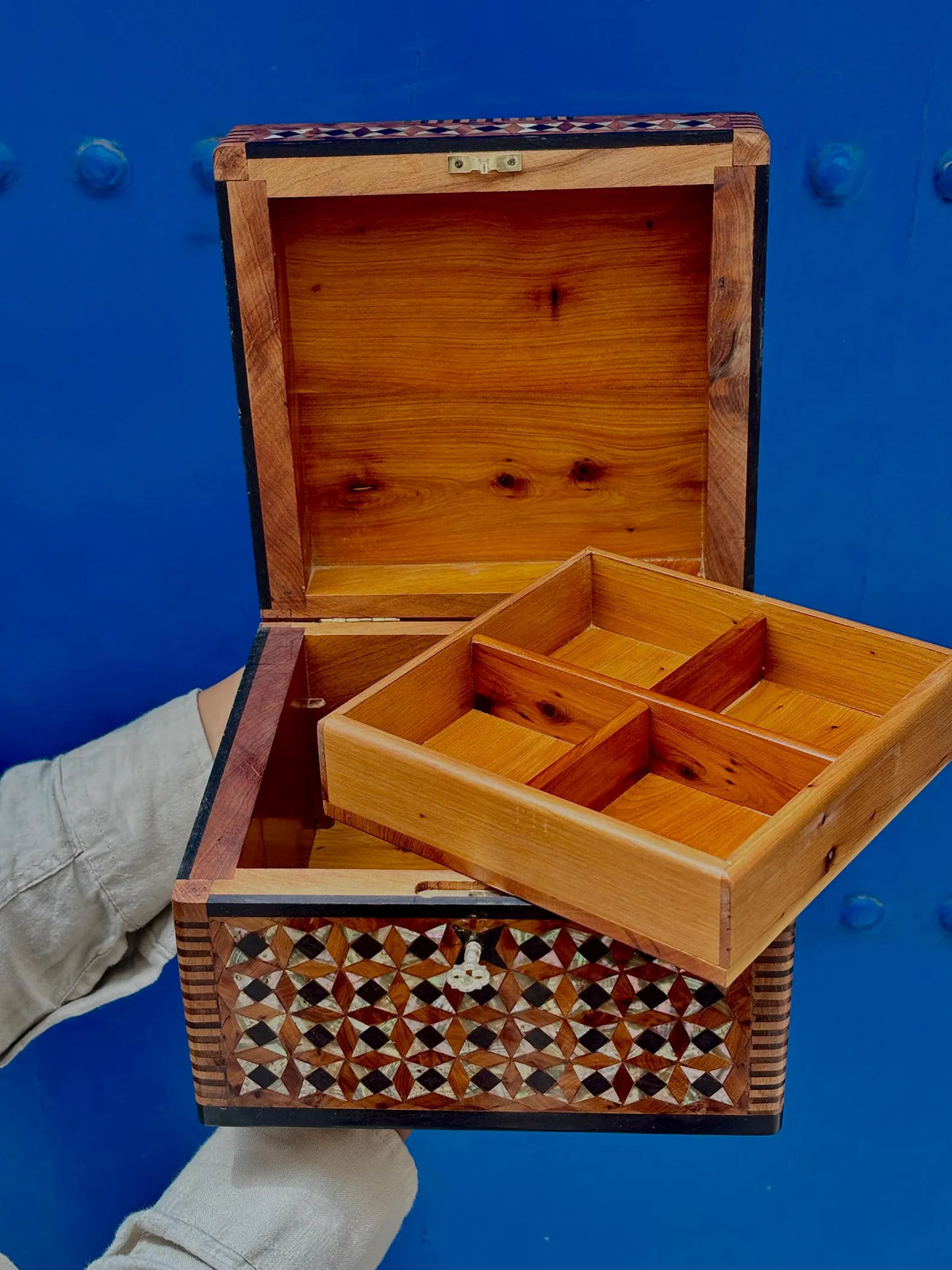 One-of-One Thuya Burl & Mother-of-Pearl Marquetry Jewelry Box