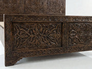 Hand-Carved Moroccan Luxury Wood Bed