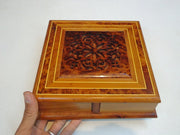 Moroccan Thuya Wood Jewelry Box – Handcrafted Carved Multi-Compartment Keepsake Box