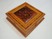 Moroccan Thuya Wood Jewelry Box – Handcrafted Carved Multi-Compartment Keepsake Box