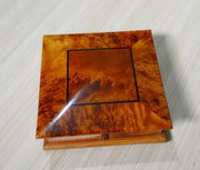 Moroccan Thuya Wood Jewelry Box – Handcrafted Carved Multi-Compartment