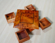 Moroccan Thuya Wood Jewelry Box – Handcrafted Carved Multi-Compartment