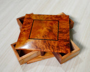 Moroccan Thuya Wood Jewelry Box – Handcrafted Carved Multi-Compartment