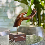 Hand-Carved Moroccan Thuya Wood Hand Sculpture – Artisan Decorative Art