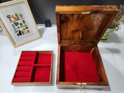 Moroccan Thuya Wood Jewelry Box with Geometric Inlay – Handcrafted in Essaouira