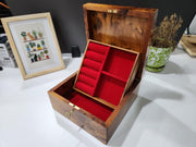 Moroccan Thuya Wood Jewelry Box with Geometric Inlay – Handcrafted in Essaouira