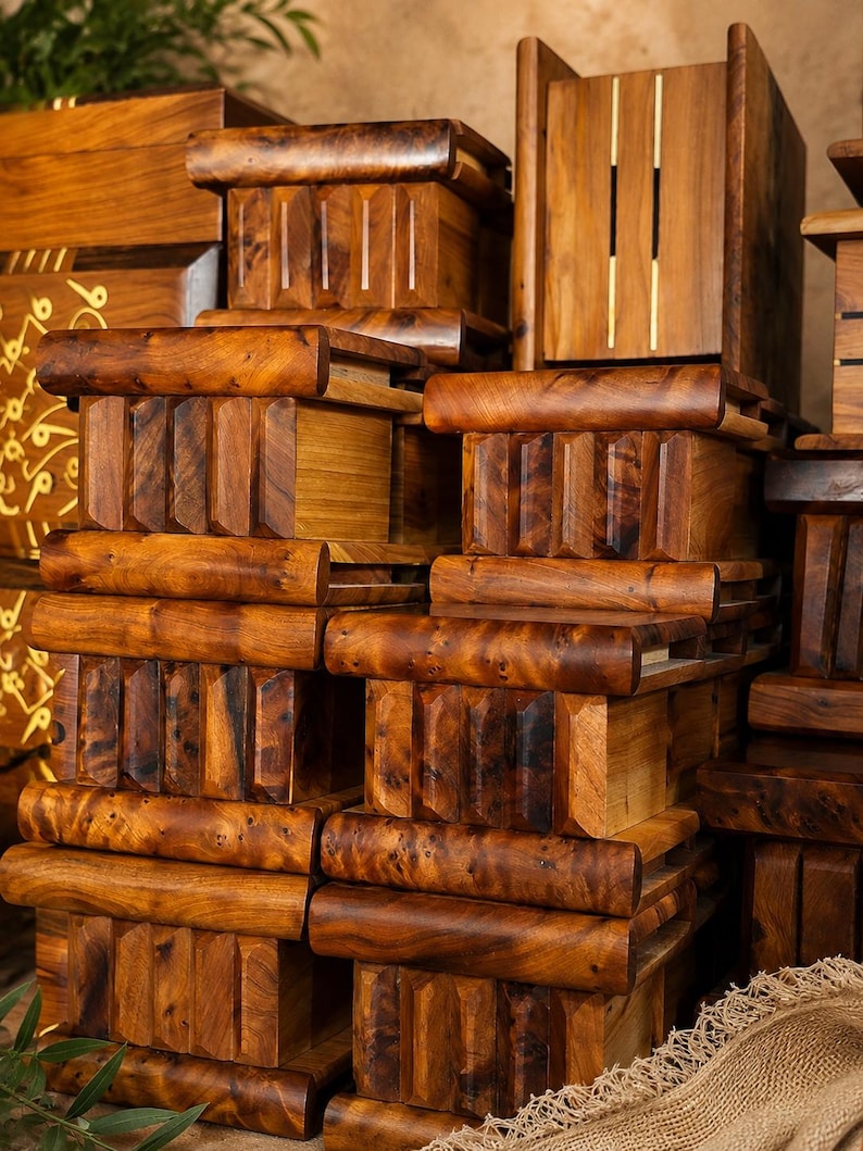 Handcrafted Wooden Puzzle Box – The Perfect Secret Stash Moroccan Thuya Wooden Jewelry or money Box thuya wood Secret opening magic box