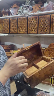 Handcrafted Moroccan Thuya Burl Arch Jewelry Box